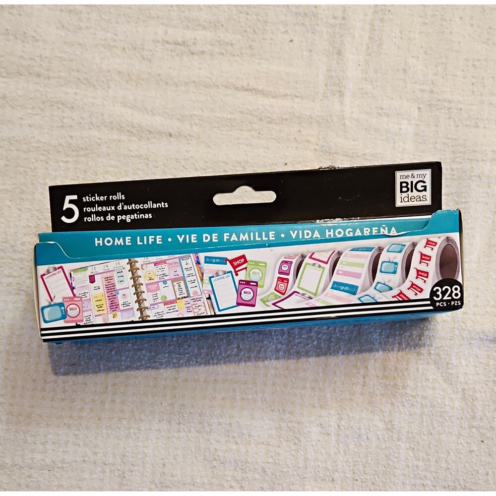 NEW The Happy Planner Home Life Sticker Rolls 5 Roll Pack 328 Pcs MAMBI (bnip)